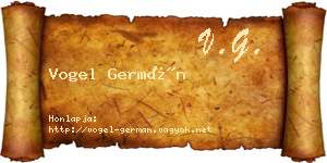 Vogel Germán névjegykártya